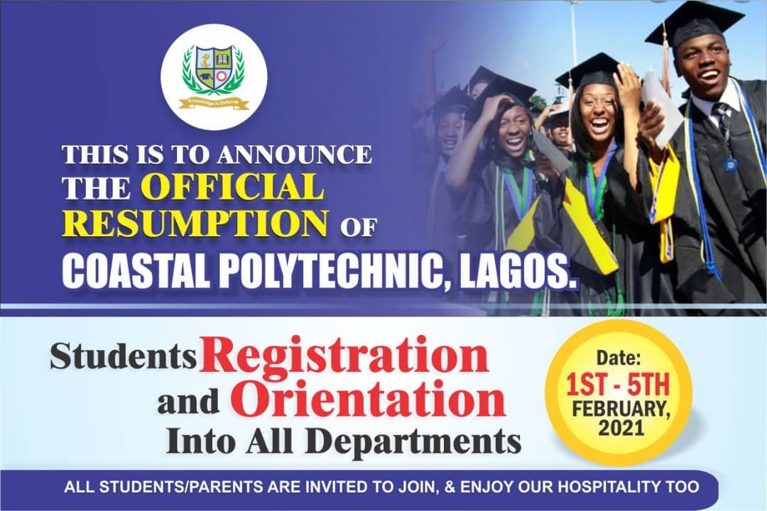 Coastal Polytechnic Resumption Date, Students Registration & Orientation