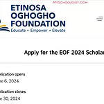 Apply for the Etinosa Oghogho Foundation Scholarship 2024