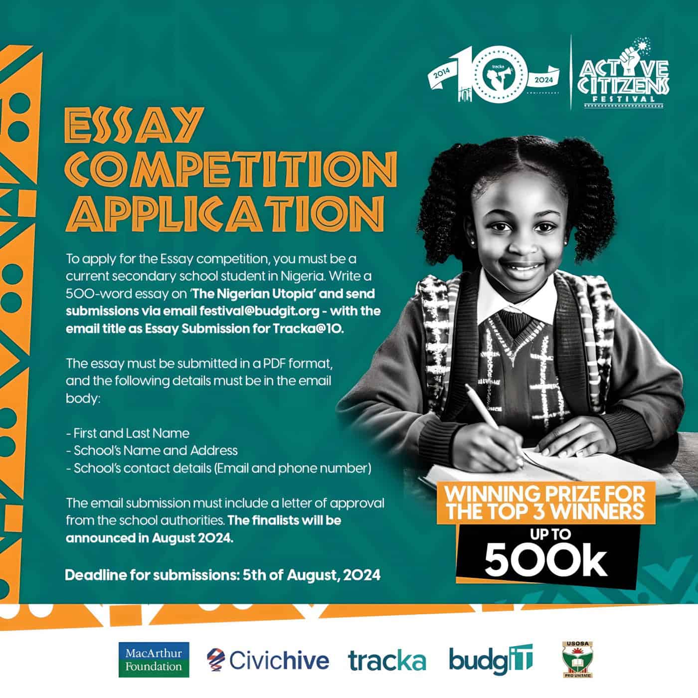 Tracka Essay Competition for Secondary School Students