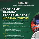 Ministry of Steel Development Boot-Camp Training Programme for Nigerian Youths – Free Expert Training