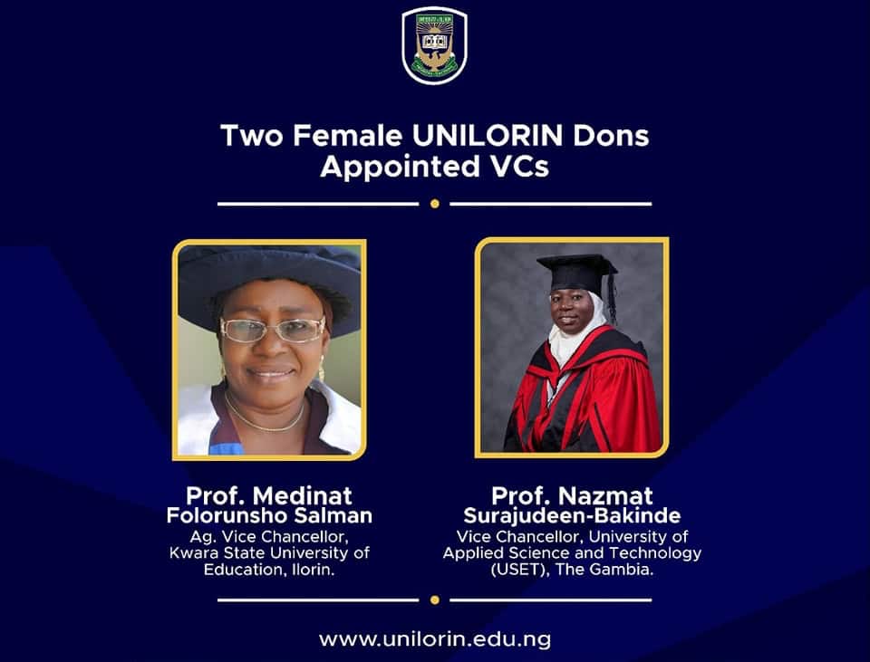 Two Female UNILORIN Dons Appointed VCs