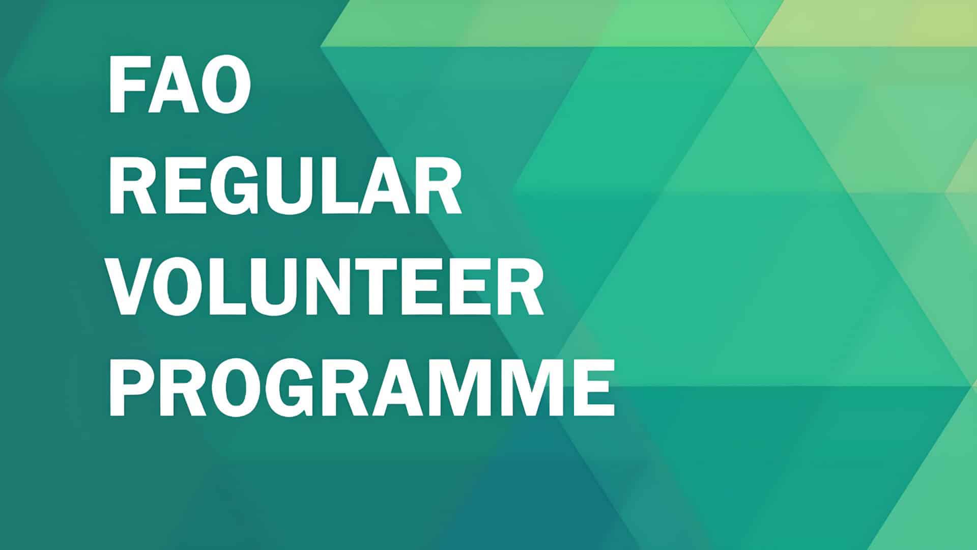 UN FAO Regular Volunteer Programme for Africa (RAF)